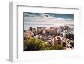 Aerial View of Malaga Bullring and Harbor. Spain-amok-Framed Photographic Print