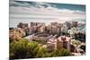 Aerial View of Malaga Bullring and Harbor. Spain-amok-Mounted Photographic Print