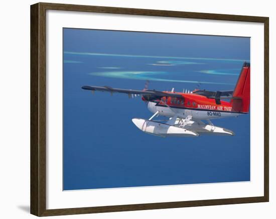 Aerial View of Maldivian Air Taxi Flying in the Maldives Archipelago, Indian Ocean-Papadopoulos Sakis-Framed Photographic Print