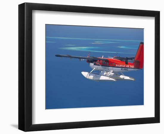 Aerial View of Maldivian Air Taxi Flying in the Maldives Archipelago, Indian Ocean-Papadopoulos Sakis-Framed Photographic Print