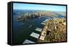 Aerial View of Manhattan and Brooklyn-Stefano Amantini-Framed Stretched Canvas