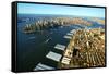 Aerial View of Manhattan and Brooklyn-Stefano Amantini-Framed Stretched Canvas