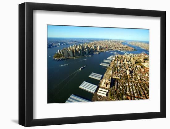 Aerial View of Manhattan and Brooklyn-Stefano Amantini-Framed Photographic Print