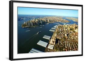 Aerial View of Manhattan and Brooklyn-Stefano Amantini-Framed Photographic Print