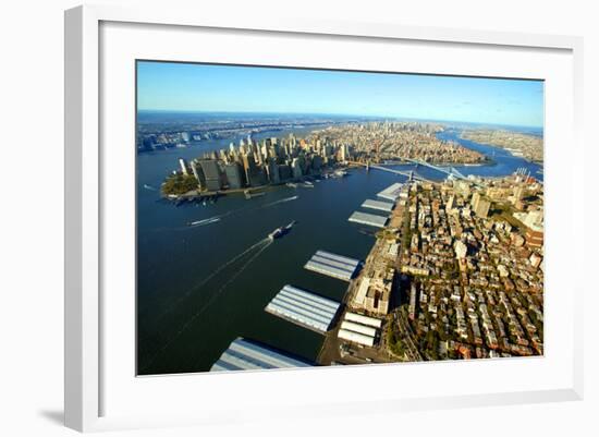 Aerial View of Manhattan and Brooklyn-Stefano Amantini-Framed Photographic Print