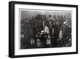 Aerial View of Manhattan, New York City, USA, from a Zeppelin, 1928-null-Framed Giclee Print