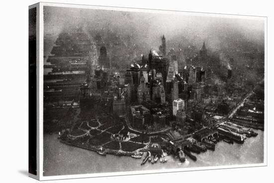 Aerial View of Manhattan, New York City, USA, from a Zeppelin, 1928-null-Stretched Canvas