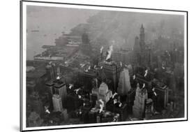 Aerial View of Manhattan, New York City, USA, from a Zeppelin, 1928-null-Mounted Giclee Print