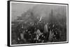 Aerial View of Manhattan, New York City, USA, from a Zeppelin, 1928-null-Framed Stretched Canvas