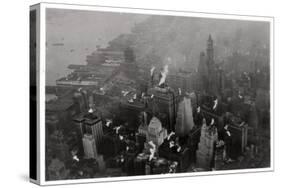 Aerial View of Manhattan, New York City, USA, from a Zeppelin, 1928-null-Stretched Canvas