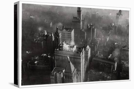 Aerial View of Manhattan, New York City, USA, from a Zeppelin, 1928-null-Stretched Canvas