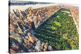 Aerial View of Manhattan New York Looking North up Central Park-TierneyMJ-Stretched Canvas