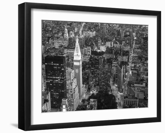 Aerial view of Manhattan, NYC-Michel Setboun-Framed Art Print