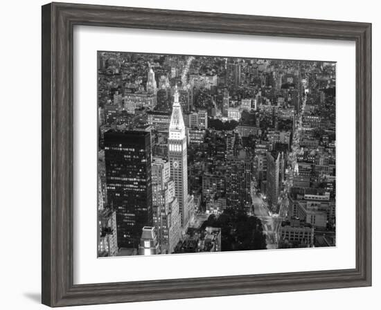 Aerial view of Manhattan, NYC-Michel Setboun-Framed Art Print