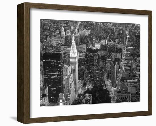 Aerial view of Manhattan, NYC-Michel Setboun-Framed Art Print