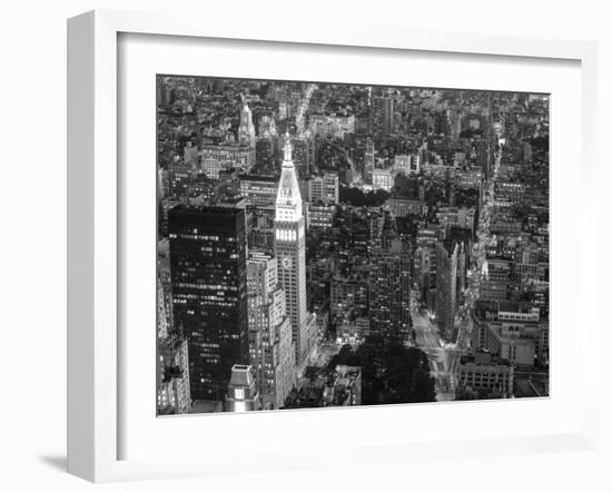 Aerial view of Manhattan, NYC-Michel Setboun-Framed Art Print