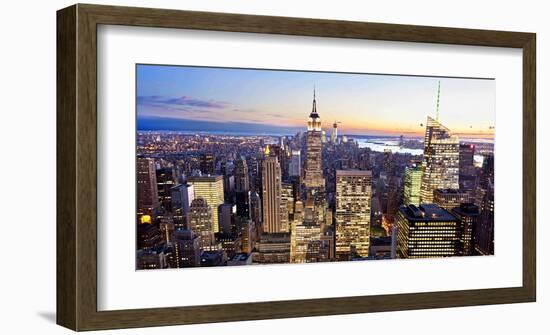 Aerial view of Manhattan, NYC-Vadim Ratsenskiy-Framed Art Print