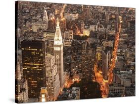 Aerial view of Manhattan with Flatiron Building, NYC-Michel Setboun-Stretched Canvas