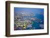 Aerial view of marina, Abu Dhabi, United Arab Emirates.-Keren Su-Framed Photographic Print