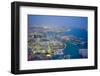 Aerial view of marina, Abu Dhabi, United Arab Emirates.-Keren Su-Framed Photographic Print