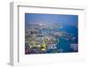 Aerial view of marina, Abu Dhabi, United Arab Emirates.-Keren Su-Framed Photographic Print