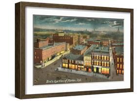 Aerial View of Marion, Indiana-null-Framed Art Print