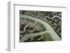 Aerial View of Marshes with Seaweed Exposed at Low Tide, Bahía De Cádiz Np, Andalusia, Spain-López-Framed Photographic Print