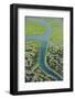 Aerial View of Marshes with Seaweed Exposed at Low Tide, Bahía De Cádiz Np, Andalusia, Spain-López-Framed Photographic Print