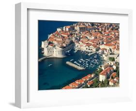 Aerial View of Medieval Walled City, Dubrovnik, Croatia-Lisa S. Engelbrecht-Framed Photographic Print