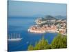 Aerial View of Medieval Walled City, Dubrovnik, Croatia-Lisa S. Engelbrecht-Stretched Canvas