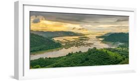 Aerial View of Mekong River and Forest, Thailand-Jakkreethampitakkull-Framed Photographic Print