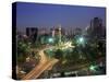 Aerial View of Mexico City at Night, Mexico-Peter Adams-Stretched Canvas