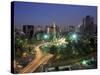 Aerial View of Mexico City at Night, Mexico-Peter Adams-Stretched Canvas