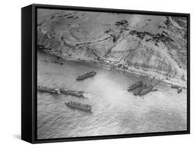 Aerial View of Military Ships-null-Framed Stretched Canvas