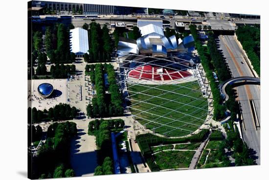 Aerial view of Millennium Park, Chicago, Illinois, USA-null-Stretched Canvas