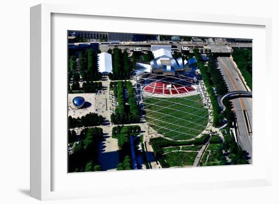 Aerial view of Millennium Park, Chicago, Illinois, USA-null-Framed Photographic Print