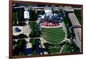 Aerial view of Millennium Park, Chicago, Illinois, USA-null-Framed Photographic Print