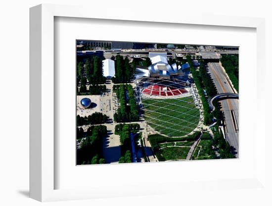 Aerial view of Millennium Park, Chicago, Illinois, USA-null-Framed Photographic Print