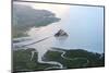 aerial view of Mont Saint Michel at high tide, Manche, France-Tim Mannakee-Mounted Photographic Print