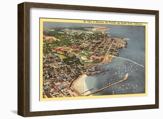 Aerial View of Monterey Bay, California-null-Framed Art Print