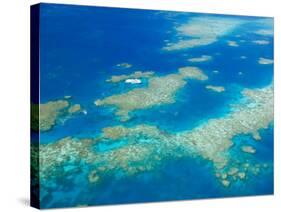 Aerial View of Moore Reef, The Great Barrier Reef, Cairns Area, North Coast, Queensland-Walter Bibikow-Stretched Canvas