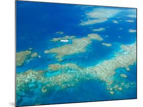 Aerial View of Moore Reef, The Great Barrier Reef, Cairns Area, North Coast, Queensland-Walter Bibikow-Mounted Photographic Print