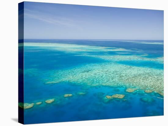 Aerial View of Moore Reef, The Great Barrier Reef, Cairns Area, North Coast, Queensland-Walter Bibikow-Stretched Canvas