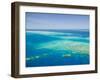 Aerial View of Moore Reef, The Great Barrier Reef, Cairns Area, North Coast, Queensland-Walter Bibikow-Framed Photographic Print