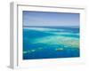 Aerial View of Moore Reef, The Great Barrier Reef, Cairns Area, North Coast, Queensland-Walter Bibikow-Framed Photographic Print