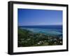 Aerial View of Moorea Showing Village and Reefs-Barry Winiker-Framed Photographic Print