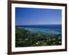 Aerial View of Moorea Showing Village and Reefs-Barry Winiker-Framed Photographic Print