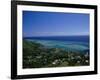 Aerial View of Moorea Showing Village and Reefs-Barry Winiker-Framed Photographic Print