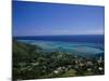 Aerial View of Moorea Showing Village and Reefs-Barry Winiker-Mounted Photographic Print