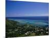 Aerial View of Moorea Showing Village and Reefs-Barry Winiker-Mounted Photographic Print